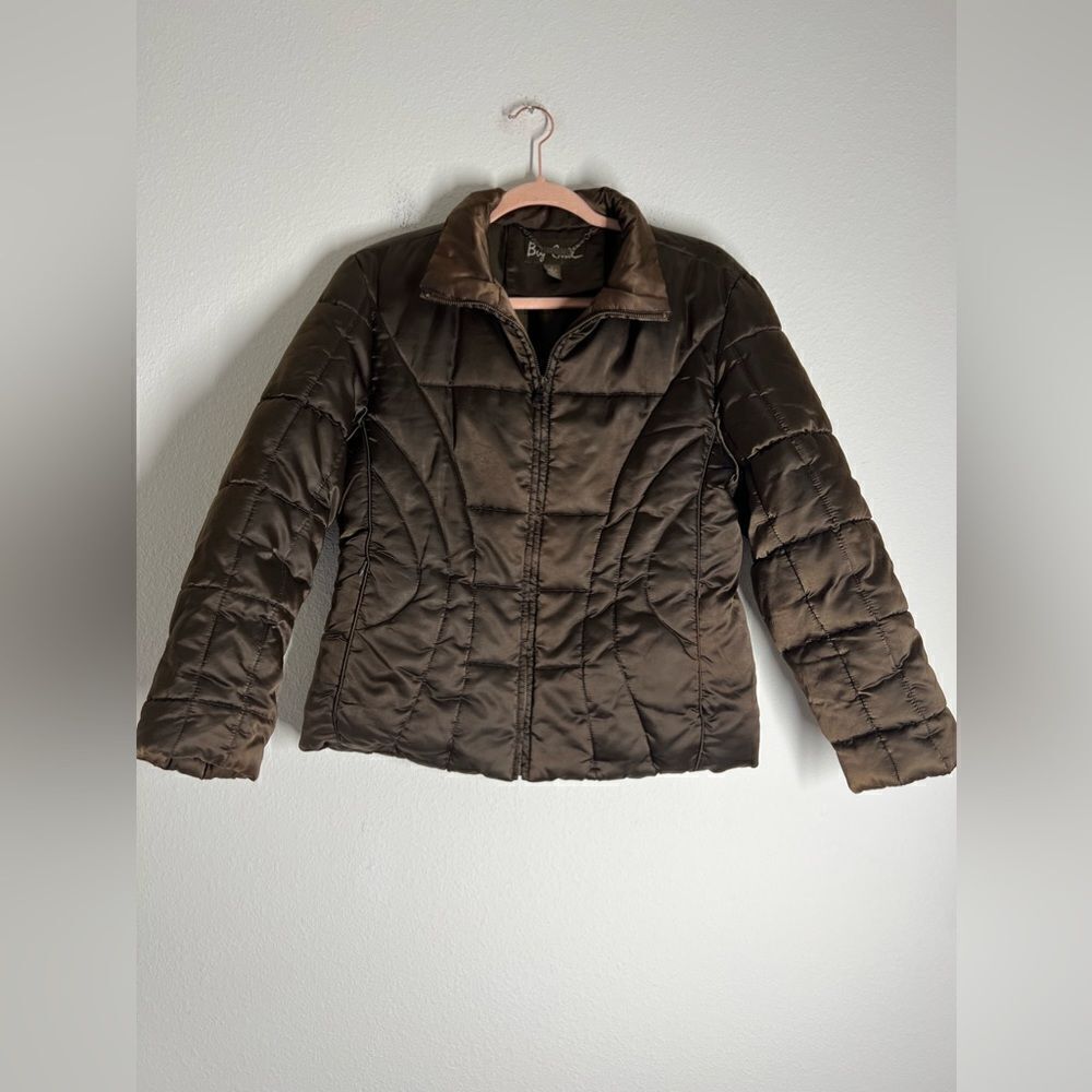 Big Chill Women’s Large Winter Coat  Brown Zip Up Front